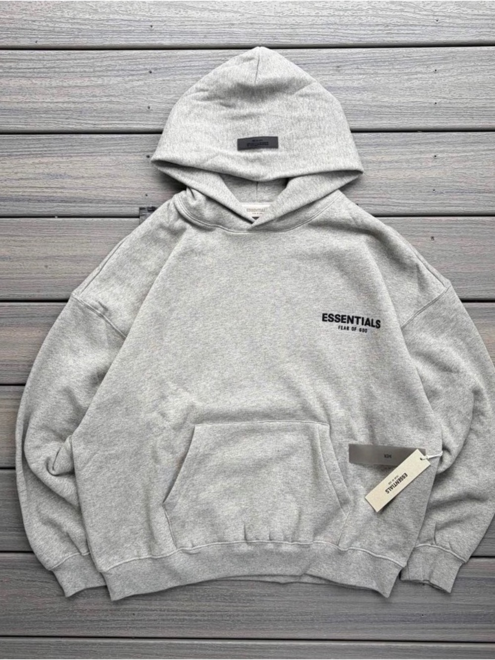 Fear of God Essentials Heather Grey Hooded Pullover Sweatshirt